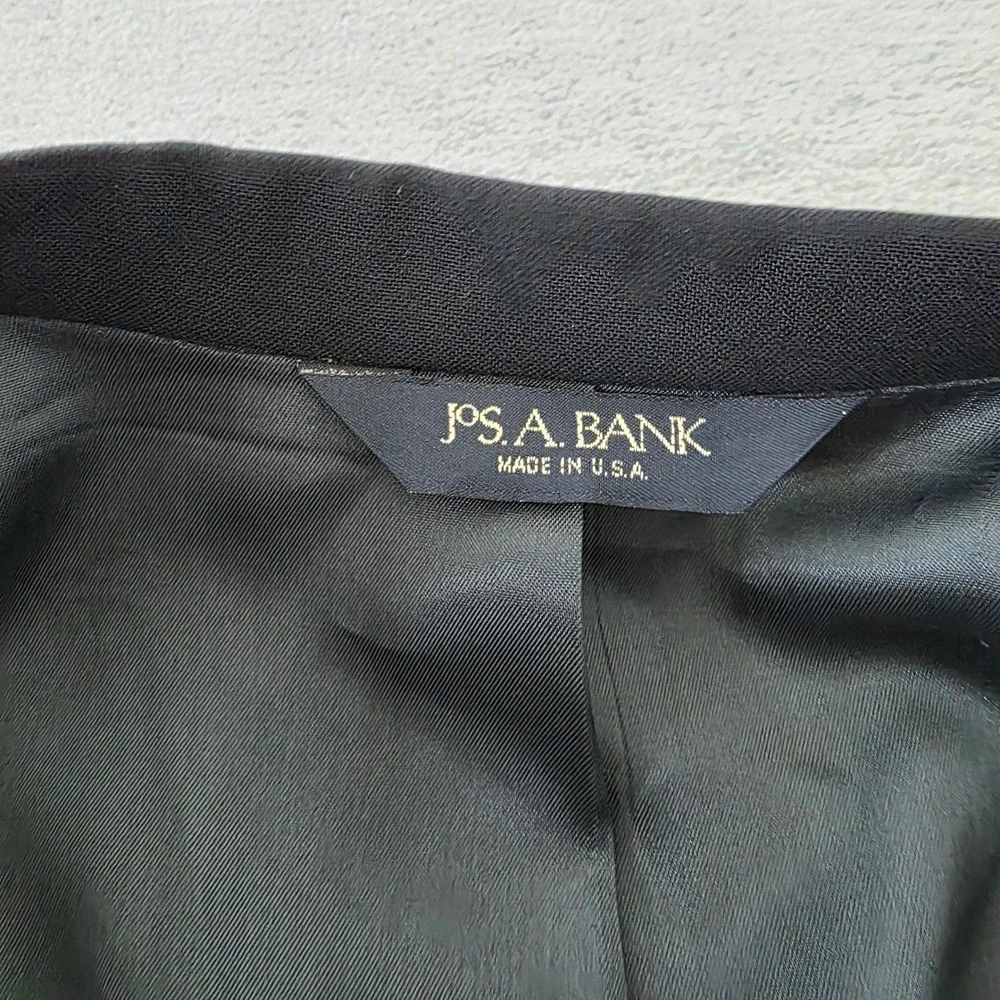 Jos A Bank Executive Collection Mens 40R Navy Blue 100% Wool Gold Button Blazer